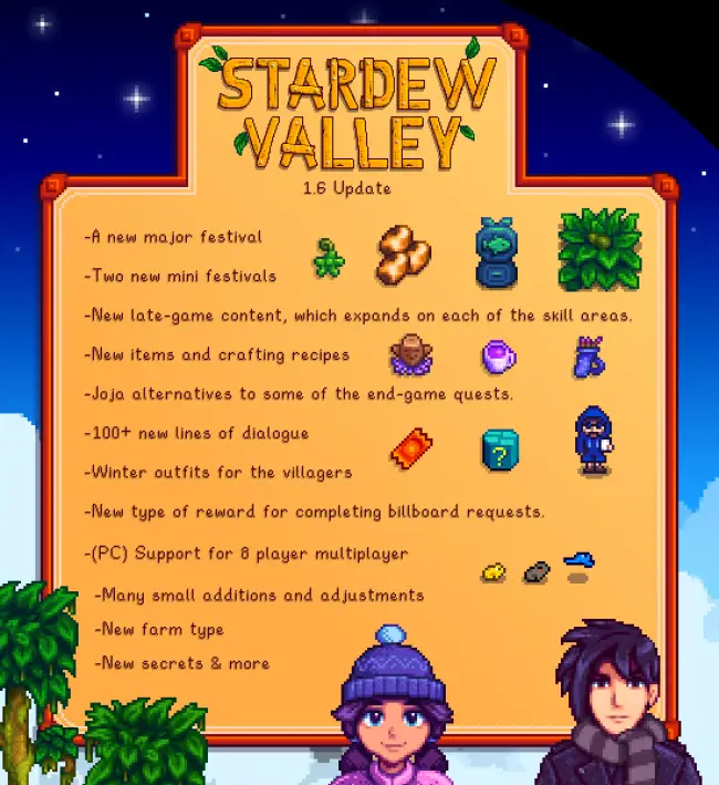 Stardew Valley 1.6 update